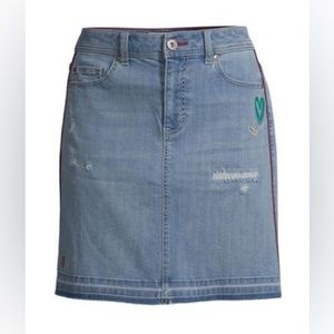 EV1 from Ellen DeGeneres Women’s Alex Embroidered Denim Skirt - 4